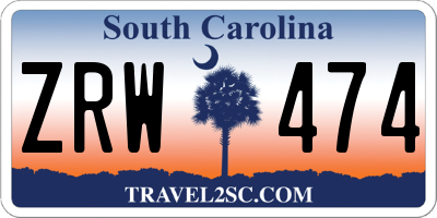 SC license plate ZRW474