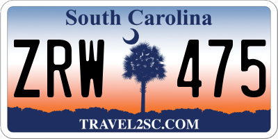 SC license plate ZRW475