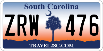SC license plate ZRW476