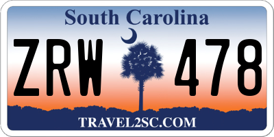 SC license plate ZRW478