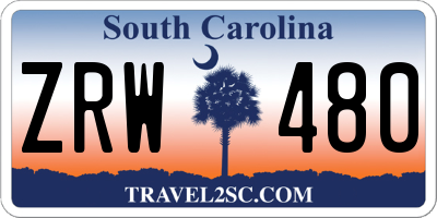 SC license plate ZRW480