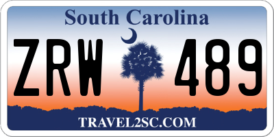 SC license plate ZRW489