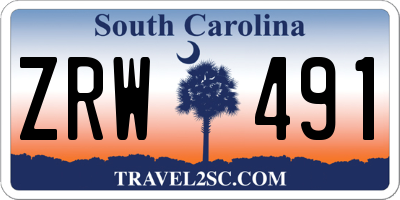 SC license plate ZRW491