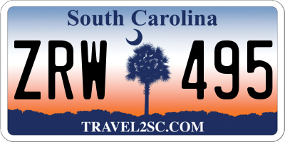 SC license plate ZRW495