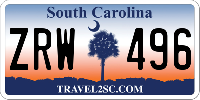 SC license plate ZRW496