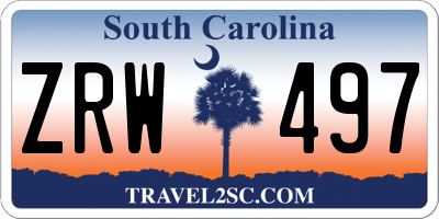 SC license plate ZRW497