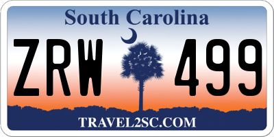 SC license plate ZRW499