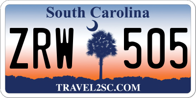 SC license plate ZRW505
