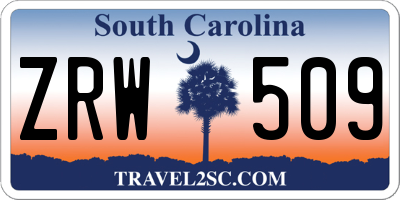 SC license plate ZRW509