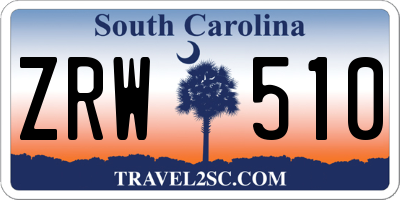SC license plate ZRW510