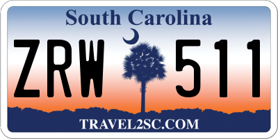 SC license plate ZRW511