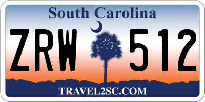 SC license plate ZRW512