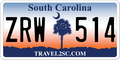 SC license plate ZRW514