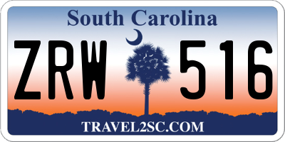 SC license plate ZRW516