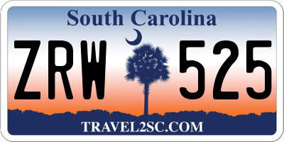 SC license plate ZRW525