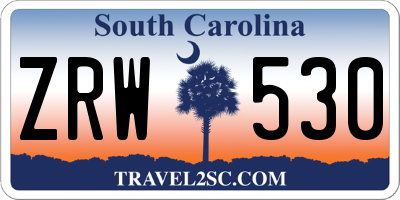 SC license plate ZRW530