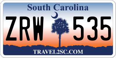SC license plate ZRW535