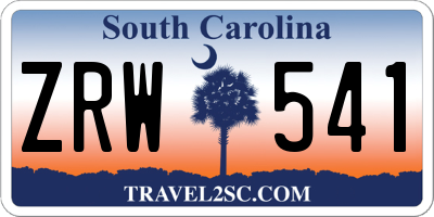 SC license plate ZRW541