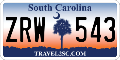 SC license plate ZRW543