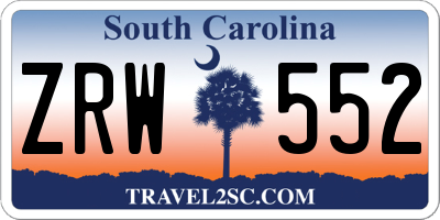SC license plate ZRW552