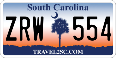 SC license plate ZRW554