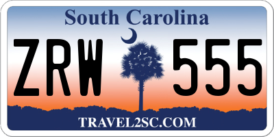 SC license plate ZRW555