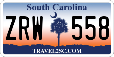 SC license plate ZRW558