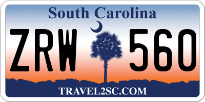 SC license plate ZRW560