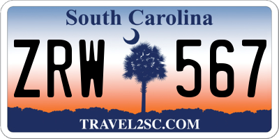 SC license plate ZRW567