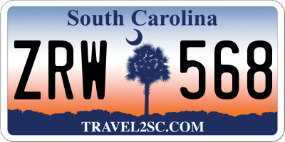 SC license plate ZRW568