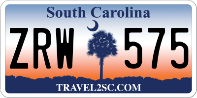 SC license plate ZRW575
