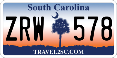 SC license plate ZRW578