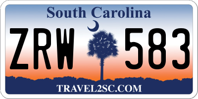 SC license plate ZRW583