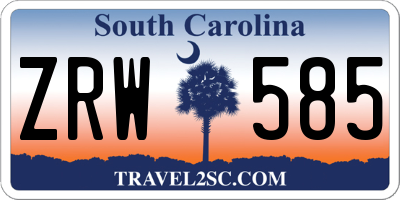 SC license plate ZRW585