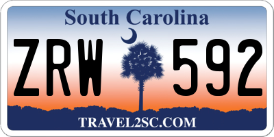 SC license plate ZRW592