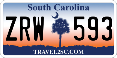 SC license plate ZRW593