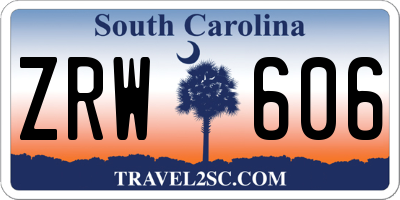 SC license plate ZRW606