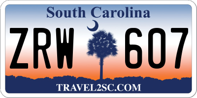 SC license plate ZRW607