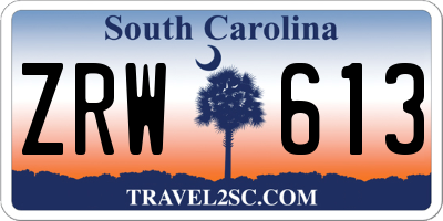 SC license plate ZRW613
