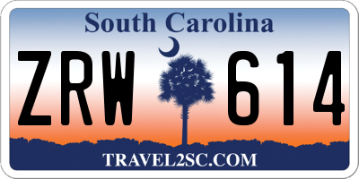 SC license plate ZRW614