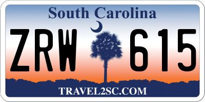 SC license plate ZRW615