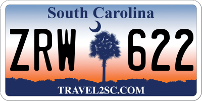 SC license plate ZRW622