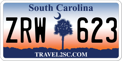 SC license plate ZRW623
