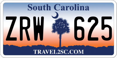 SC license plate ZRW625