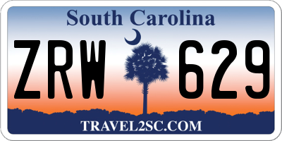 SC license plate ZRW629