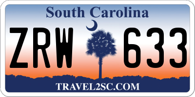 SC license plate ZRW633
