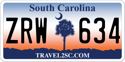 SC license plate ZRW634