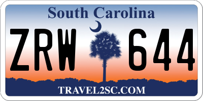 SC license plate ZRW644