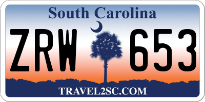 SC license plate ZRW653