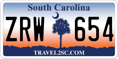 SC license plate ZRW654